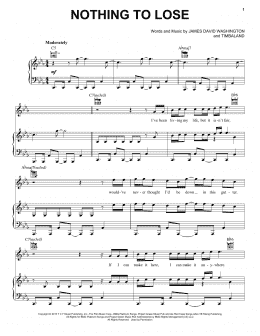 page one of Nothing To Lose (Piano, Vocal & Guitar Chords (Right-Hand Melody))