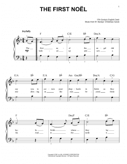 page one of The First Noel (Easy Piano)