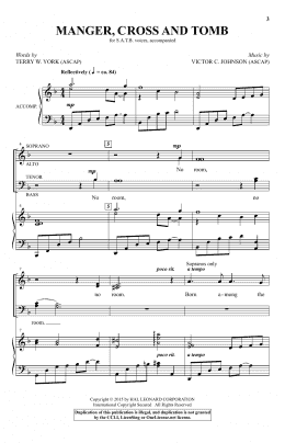 page one of Manger, Cross And Tomb (SATB Choir)