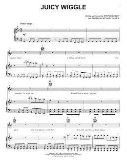 page one of Juicy Wiggle (Piano, Vocal & Guitar Chords (Right-Hand Melody))