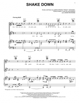page one of Shake Down (Piano, Vocal & Guitar Chords (Right-Hand Melody))