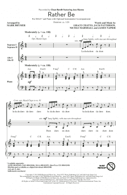 page one of Rather Be (SSA Choir)