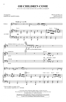 page one of Oh Children Come (SATB Choir)