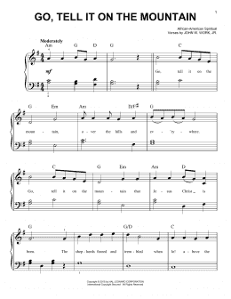 page one of Go, Tell It On The Mountain (Easy Piano)