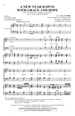 page one of A New Year Dawns With Grace And Hope (SATB Choir)