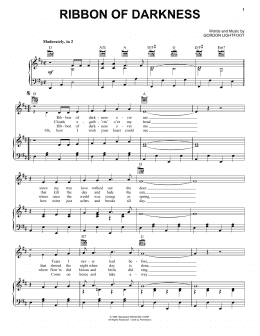 page one of Ribbon Of Darkness (Piano, Vocal & Guitar Chords (Right-Hand Melody))
