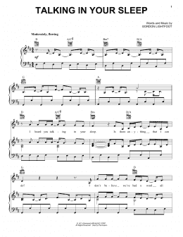 page one of Talking In Your Sleep (Piano, Vocal & Guitar Chords (Right-Hand Melody))