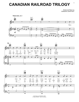 page one of Canadian Railroad Trilogy (Piano, Vocal & Guitar Chords (Right-Hand Melody))