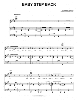 page one of Baby Step Back (Piano, Vocal & Guitar Chords (Right-Hand Melody))