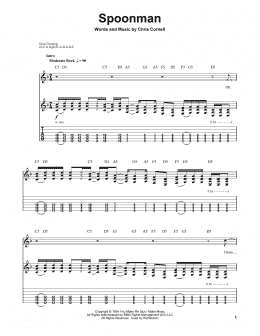 page one of Spoonman (Guitar Tab (Single Guitar))