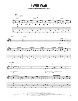 page one of I Will Wait (Solo Guitar)