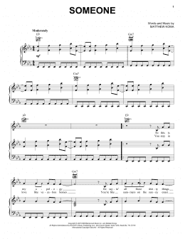 page one of Someone (Piano, Vocal & Guitar Chords (Right-Hand Melody))