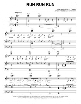 page one of Run Run Run (Piano, Vocal & Guitar Chords (Right-Hand Melody))