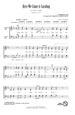 page one of Here We Come A-Caroling (SATB Choir)