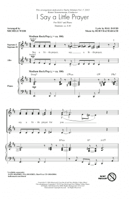 page one of I Say A Little Prayer (arr. Michele Weir) (SSA Choir)