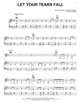page one of Let Your Tears Fall (Piano, Vocal & Guitar Chords (Right-Hand Melody))