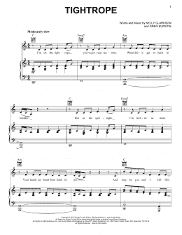 page one of Tightrope (Piano, Vocal & Guitar Chords (Right-Hand Melody))