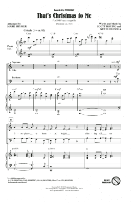 page one of That's Christmas To Me (arr. Mark Brymer) (SAB Choir)