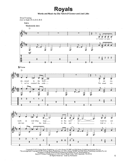 page one of Royals (Solo Guitar)
