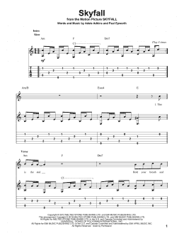 page one of Skyfall (Solo Guitar)