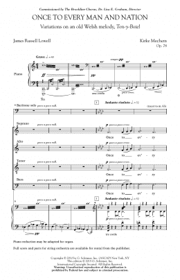 page one of Once To Every Man And Nation (SATB Choir)