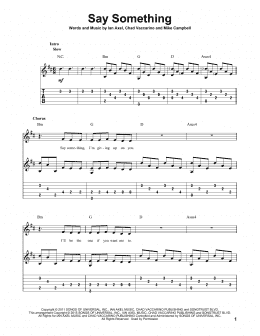 page one of Say Something (Solo Guitar)