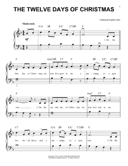page one of The Twelve Days Of Christmas (Easy Piano)