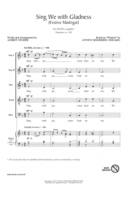 page one of Sing We With Gladness (Festive Madrigal) (SATB Choir)