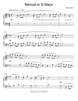 page one of Menuet In G Major (Educational Piano)