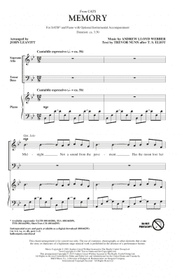 page one of Memory (from Cats) (arr. John Leavitt) (SATB Choir)
