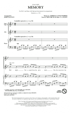 page one of Memory (from Cats) (arr. John Leavitt) (SSA Choir)