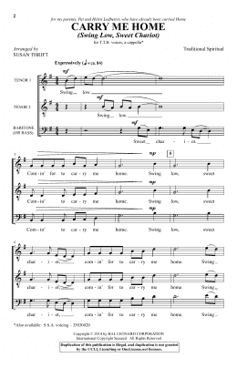 page one of Carry Me Home (Swing Low, Sweet Chariot) (TTB Choir)