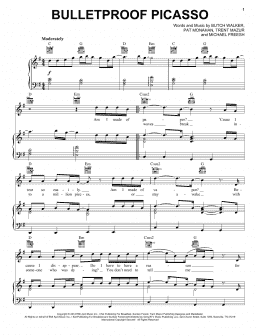 page one of Bulletproof Picasso (Piano, Vocal & Guitar Chords (Right-Hand Melody))