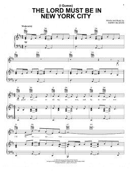 page one of (I Guess) The Lord Must Be In New York City (Piano, Vocal & Guitar Chords (Right-Hand Melody))