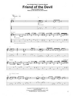 page one of Friend Of The Devil (Guitar Tab)