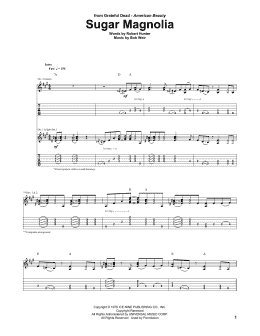 page one of Sugar Magnolia (Guitar Tab)
