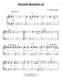 page one of Sugar Magnolia (Easy Piano)