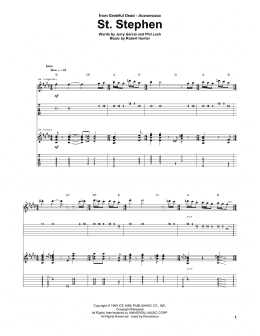 page one of St. Stephen (Guitar Tab)
