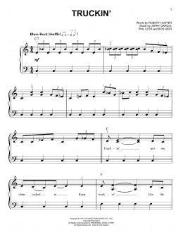 page one of Truckin' (Easy Piano)