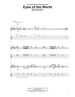 page one of Eyes Of The World (Guitar Tab)