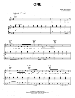 page one of One (Piano, Vocal & Guitar Chords (Right-Hand Melody))
