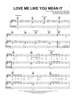 page one of Love Me Like You Mean It (Piano, Vocal & Guitar Chords (Right-Hand Melody))