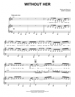 page one of Without Her (Piano, Vocal & Guitar Chords (Right-Hand Melody))