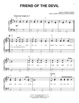 page one of Friend Of The Devil (Easy Piano)
