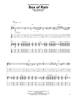 page one of Box Of Rain (Guitar Tab)