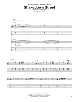 page one of Shakedown Street (Guitar Tab)