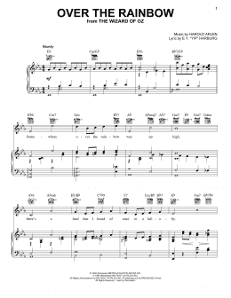 page one of Over The Rainbow (Piano, Vocal & Guitar Chords (Right-Hand Melody))