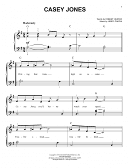 page one of Casey Jones (Easy Piano)