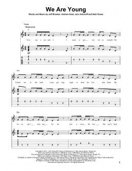page one of We Are Young (Solo Guitar Tab)