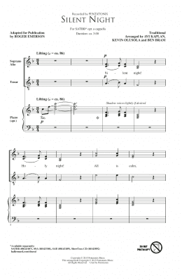 page one of Silent Night (adapt. Roger Emerson) (SATBB Choir)